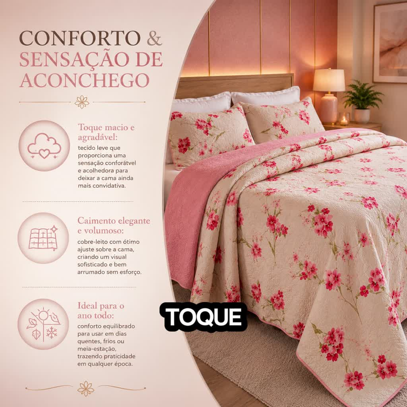 Colcha Casal Queen Cobre Leito Bouti Dupla Face Envio Imediato Oferta