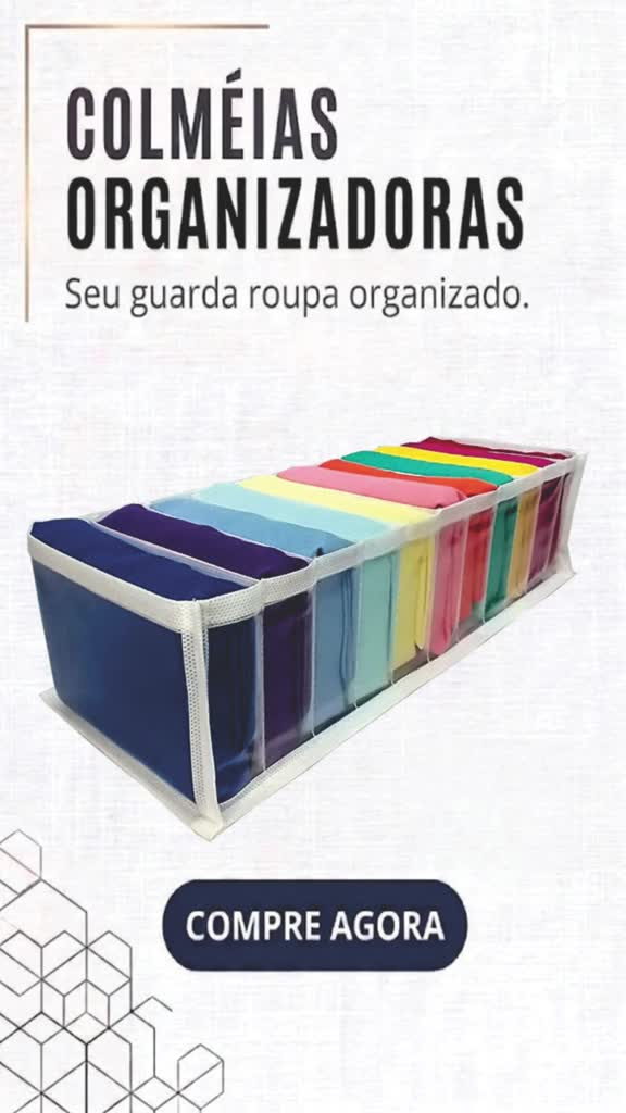 Colmeia Organizadora divisórias Branco "PP - P - M - G " - PROMOÇÃO - Organizador de Guarda Roupas - Comprei Organizei!