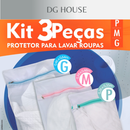 Kit com 3 Sacos para lavar roupas (P, M, G) Protetor De Lingerie Roupa Íntima Tecido Papa Bolinha