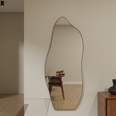 Espelho Orgânico Moldura Em Couro 150cm x 60cm 170cm x 70cm Corpo Inteiro Quarto Sala Banheiro Hall Grande Moderno Luxo