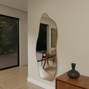 Espelho Orgânico Moldura Em Couro 150cm x 60cm 170cm x 70cm Corpo Inteiro Quarto Sala Banheiro Hall Grande Moderno Luxo