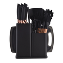 Kit Conjunto 19 Pçs De Utensílios Facas Silicone e Plástico Cozinha Jogo Completo Batedeira Colher Pegador