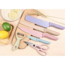 Conjunto De Facas Inox 6 Peças Antiaderente Com Cabo Reforçado Descascador E Tesoura Cozinha