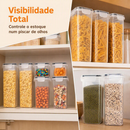 Kit 8 Potes Herméticos Acabamento Fosco Dein | 0.8L a 2.8L | Armazenamento Cozinha