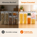 Kit 8 Potes Herméticos Acabamento Fosco Dein | 0.8L a 2.8L | Armazenamento Cozinha