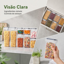 Kit 8 Potes Herméticos Acabamento Fosco Dein | 0.8L a 2.8L | Armazenamento Cozinha