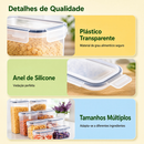 Kit 8 Potes Herméticos Acabamento Fosco Dein | 0.8L a 2.8L | Armazenamento Cozinha