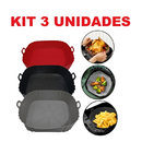 1/2/3 Formas de Silicone Quadrada 16x16cm Assadeira Air Fryer e Forno Forma para Fritadeira Elétrica com Alça