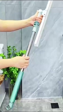 Rodo de Silicone Para Limpeza de Piso Vidros Com Gancho Secos e Molhados Uso Duplo Vassoura Mágica