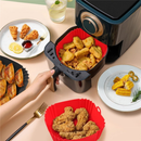 1/2/3 Formas de Silicone Quadrada 16x16cm Assadeira Air Fryer e Forno Forma para Fritadeira Elétrica com Alça