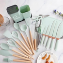 Kit Conjunto 19 Pçs De Utensílios Facas Silicone e Plástico Cozinha Jogo Completo Batedeira Colher Pegador